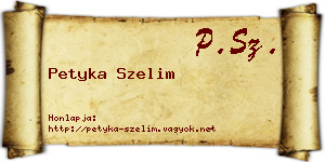 Petyka Szelim névjegykártya
